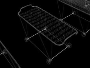 stretcher human man woman morgue mortuary hospital accident police autopsy medic patient dead victim 3D Model