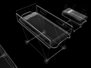 stretcher human man woman morgue mortuary hospital accident police autopsy medic patient dead victim 3D Model