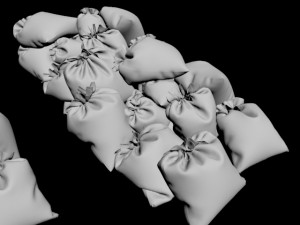 garbage bag trash ally dirt street dumpster junk plastic trashbag rubbish waste sack recycle urban c Model 3D
