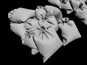 garbage bag trash ally dirt street dumpster junk plastic trashbag rubbish waste sack recycle urban c Model 3D