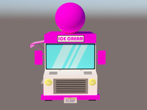 ice cream van low-poly Modèle 3D