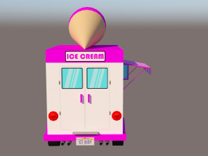 ice cream van low-poly Modèle 3D