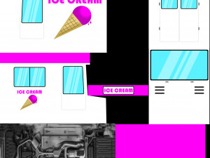 ice cream van low-poly Modèle 3D