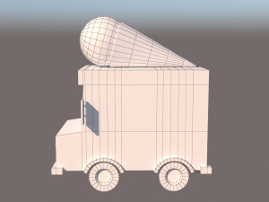 ice cream van low-poly Modèle 3D