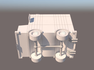 ice cream van low-poly Modèle 3D