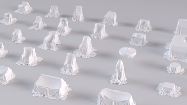 32 covered furniture cloth desk lamp chair sofa couch piano old furniture old house ancient max 2019 3Dモデル .c4d .max .obj .3ds .fbx .stl .blend 