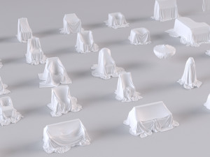 32 covered furniture cloth desk lamp chair sofa couch piano old furniture old house ancient max 2019 3Dモデル