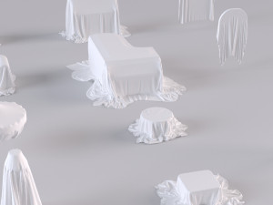 32 covered furniture cloth desk lamp chair sofa couch piano old furniture old house ancient max 2019 3Dモデル