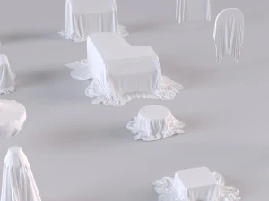 32 covered furniture cloth desk lamp chair sofa couch piano old furniture old house ancient max 2019 3D Model