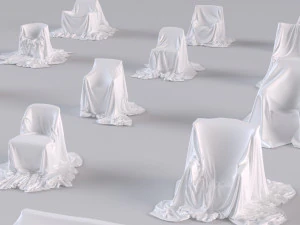 32 covered furniture cloth desk lamp chair sofa couch piano old furniture old house ancient max 2019 3D Model