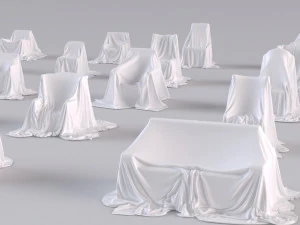 32 covered furniture cloth desk lamp chair sofa couch piano old furniture old house ancient max 2019 3D Model