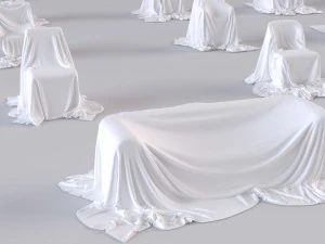 32 covered furniture cloth desk lamp chair sofa couch piano old furniture old house ancient max 2019 3D Model