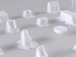 32 covered furniture cloth desk lamp chair sofa couch piano old furniture old house ancient max 2019 3D Model