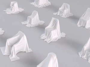 32 covered furniture cloth desk lamp chair sofa couch piano old furniture old house ancient max 2019 3D Model