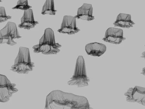 32 covered furniture cloth desk lamp chair sofa couch piano old furniture old house ancient max 2019 3D Model