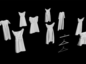 10 dress on hanger collection included 3 types of hanger fashion design women lady hanged girl mod 3D 모델