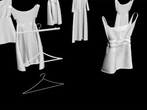 10 dress on hanger collection included 3 types of hanger fashion design women lady hanged girl mod 3D Model