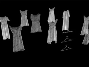 10 dress on hanger collection included 3 types of hanger fashion design women lady hanged girl mod 3D Model