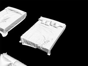 6 bed bedding sheets knitted blanket throw pillow plaid cushion fabric textile velvet king size plai 3D Model