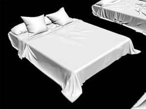 6 bed bedding sheets knitted blanket throw pillow plaid cushion fabric textile velvet king size plai 3D Model