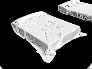 6 bed bedding sheets knitted blanket throw pillow plaid cushion fabric textile velvet king size plai Modelo 3D