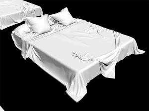 6 bed bedding sheets knitted blanket throw pillow plaid cushion fabric textile velvet king size plai 3D Model