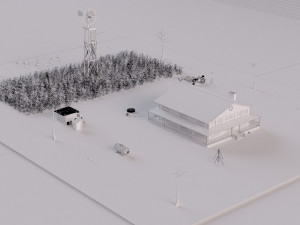 farm farmhouse Modelo 3D