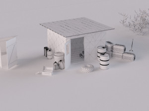 farm farmhouse Modelo 3D