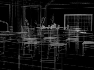 kitchen 2 room interior design 3D Model
