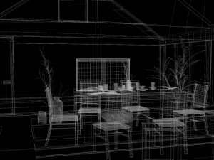 kitchen 2 room interior design 3D Model