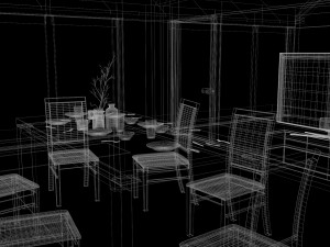 kitchen 2 room interior design 3D Model