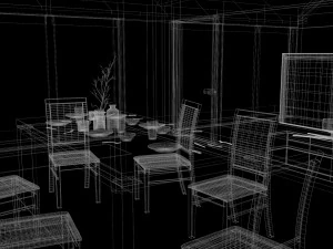 kitchen 2 room interior design 3D Model