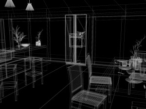 kitchen 2 room interior design 3D Model