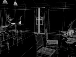 kitchen 2 room interior design 3D Model