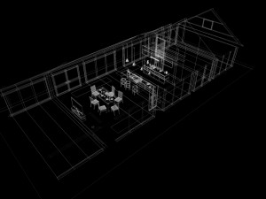 kitchen 2 room interior design 3D Model