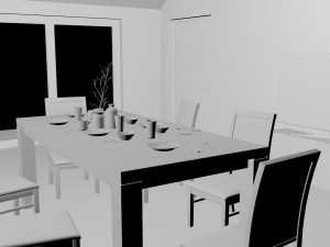 kitchen 2 room interior design 3D Model