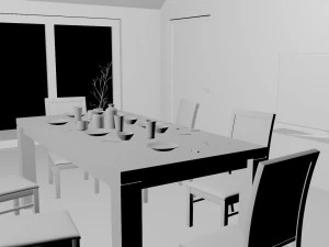 kitchen 2 room interior design 3D Model