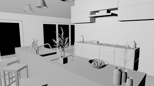 kitchen 2 room interior design 3D Model .c4d .max .obj .3ds .fbx .stl .blend 
