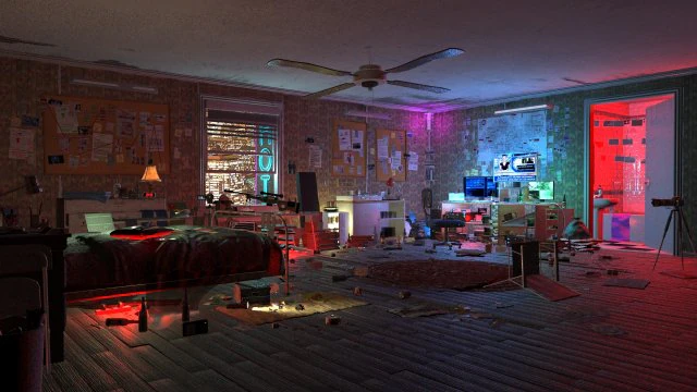 sniper room interior bedroom 3D Model .c4d .max .obj .3ds .fbx .stl .blend 