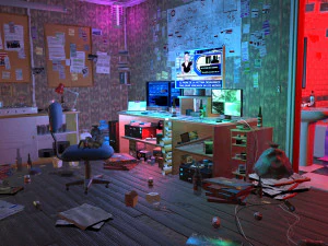 sniper room interior bedroom 3D Model