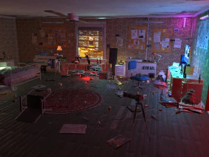 sniper room interior bedroom 3D Model