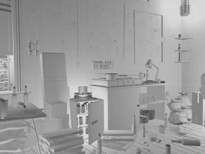 sniper room interior bedroom 3D Model