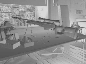 sniper room interior bedroom 3D Model