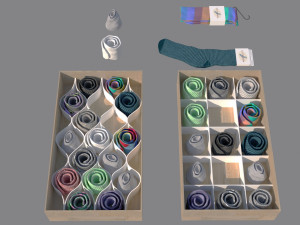 folded socks calcetines doblados rack display 3D Model
