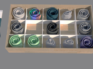 folded socks calcetines doblados rack display 3D Model