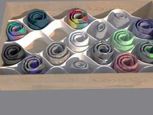 folded socks calcetines doblados rack display 3D Model