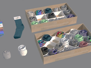 folded socks calcetines doblados rack display 3D Model