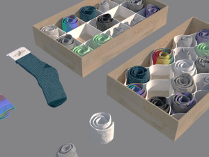 folded socks calcetines doblados rack display 3D Model