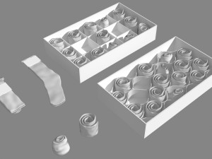 folded socks calcetines doblados rack display 3D Model