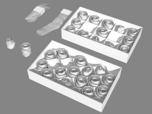 folded socks calcetines doblados rack display 3D Model